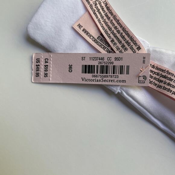 Victoria's Secret Bra Body by Victoria Lightly Lined Demi White Size 36D NEW - Picture 7 of 7